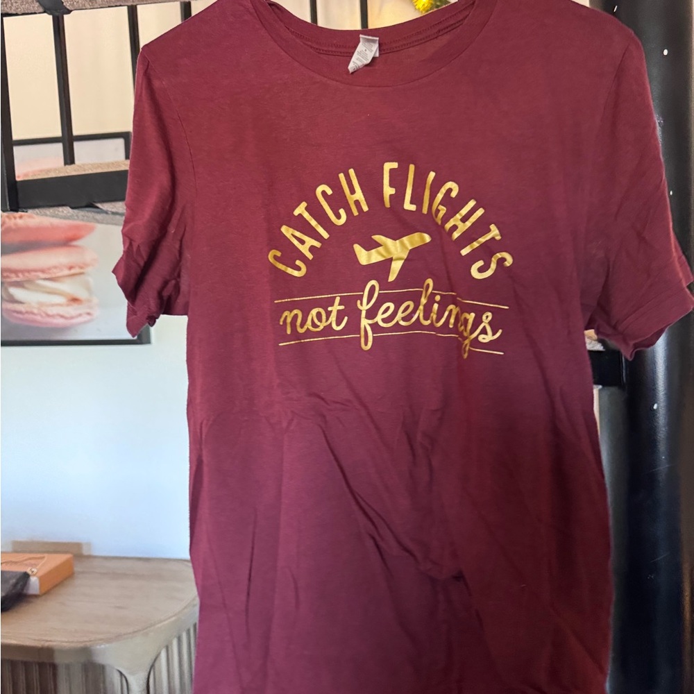 Bella Canvas Burgundy Tee with Yellow Graphic